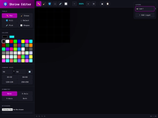 pixel art shrine editor screenshot