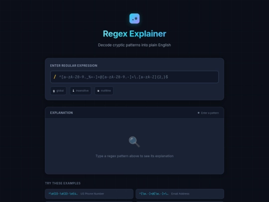 regex/regex-explainer screenshot