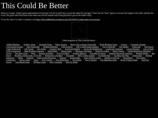 snakegame screenshot