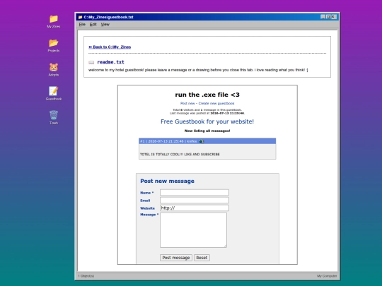 guestbook screenshot