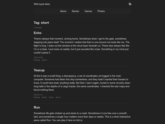 tags/short screenshot