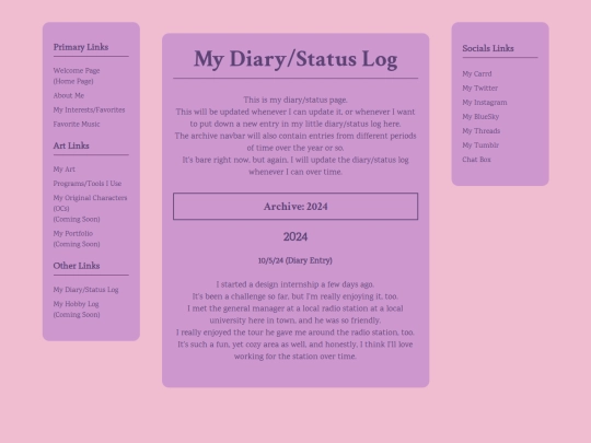 diary screenshot