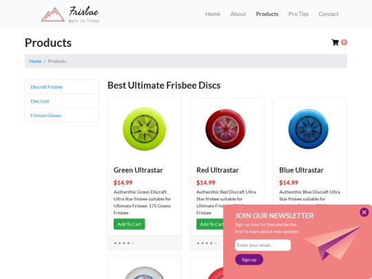 products screenshot