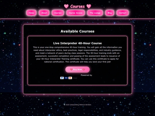 courses screenshot