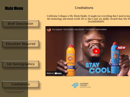 creditations screenshot