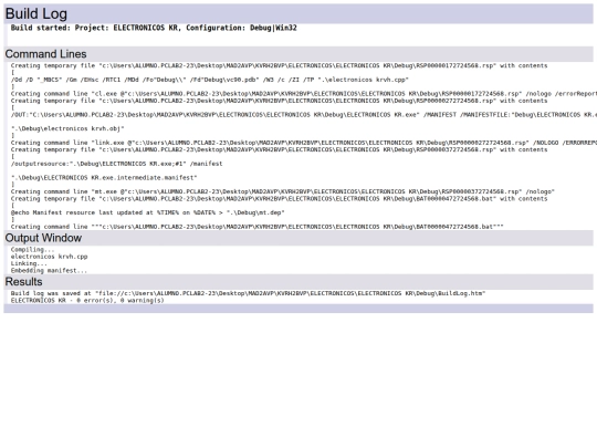 MAD2AVP/KVRH2BVP/ELECTRONICOS/ELECTRONICOS KR/Debug/BuildLog screenshot
