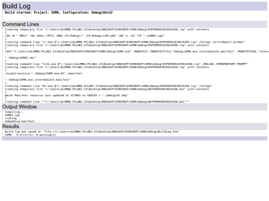 MAD2AVP/KVRH2BVP/SUMA/Debug/BuildLog screenshot