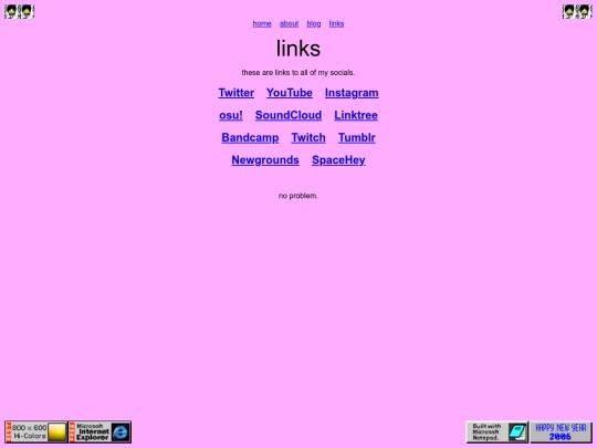 links screenshot