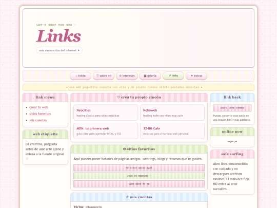 links screenshot
