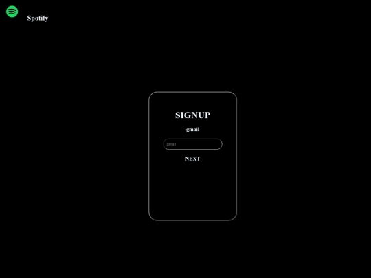 music/signup screenshot