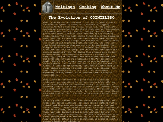 Writings/COINTELPRO screenshot