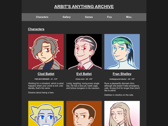 Characters screenshot