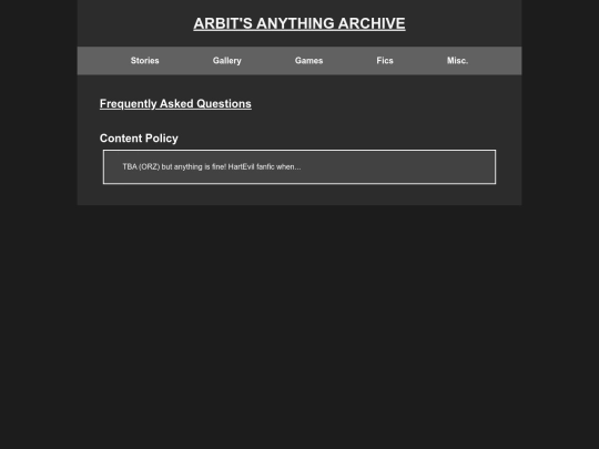 FAQ screenshot