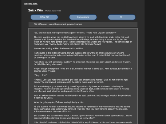 Fics/quick_win screenshot