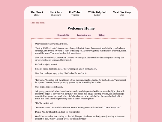 NSFW_Mirror/NSFW_Fics/welcome_home screenshot