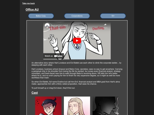 Stories/Office AU screenshot
