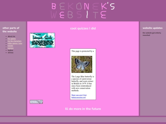quizzes screenshot