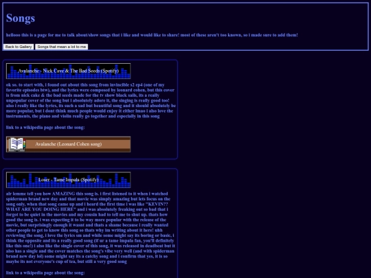songs screenshot