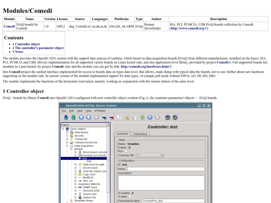 OpenSCADA/Modules/Comedi screenshot