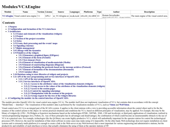 OpenSCADA/Modules/VCAEngine screenshot