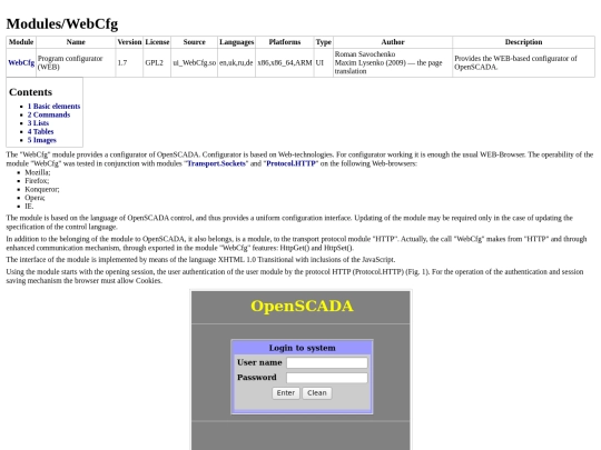 OpenSCADA/Modules/WebCfg screenshot
