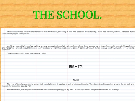 memoir/school screenshot