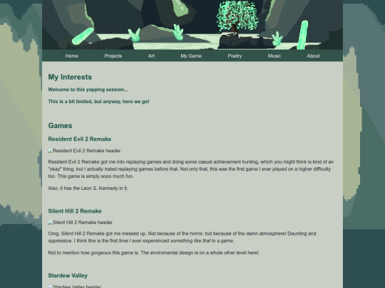 interests screenshot
