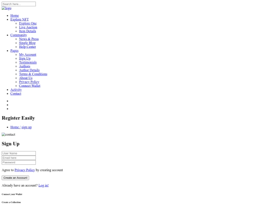 signup screenshot