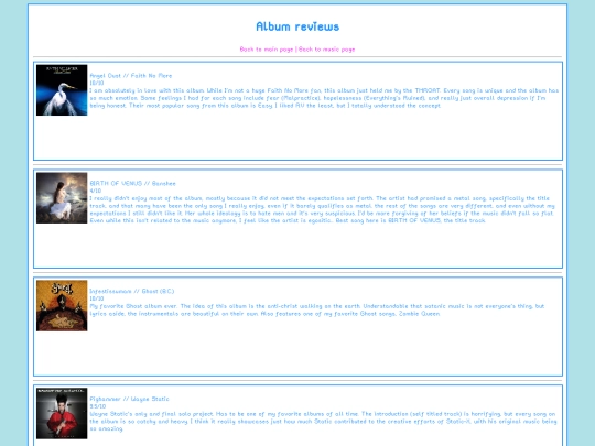 music/reviews screenshot
