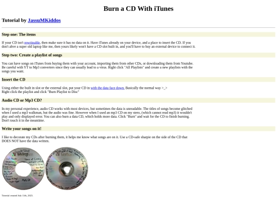 tutorials/cdtut screenshot
