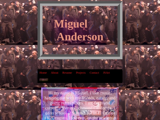 Portfolio/about screenshot