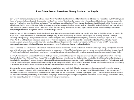 Savile/Mountbatten screenshot