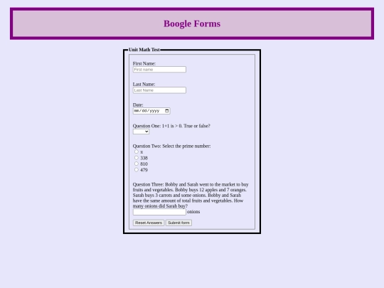 math-test screenshot