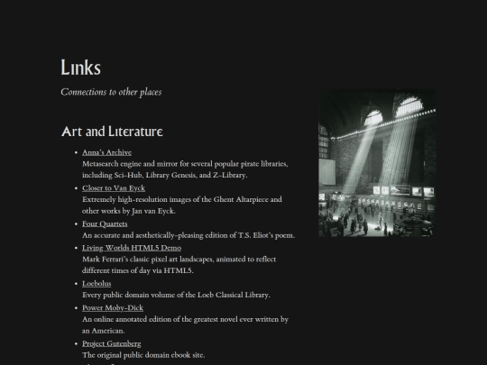 links screenshot