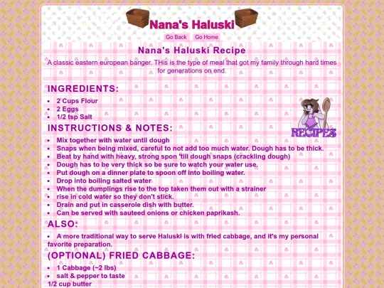 Recipes/NanaHaluski screenshot