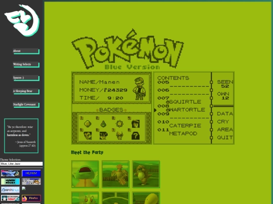 Gaming/Pokemon/blue screenshot
