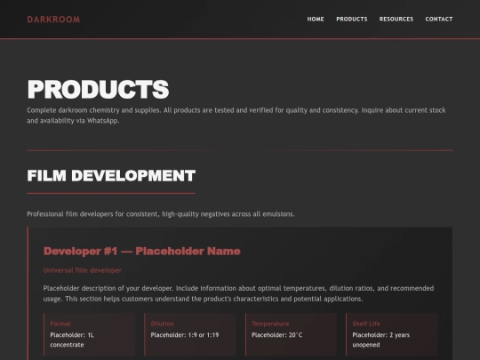 products screenshot
