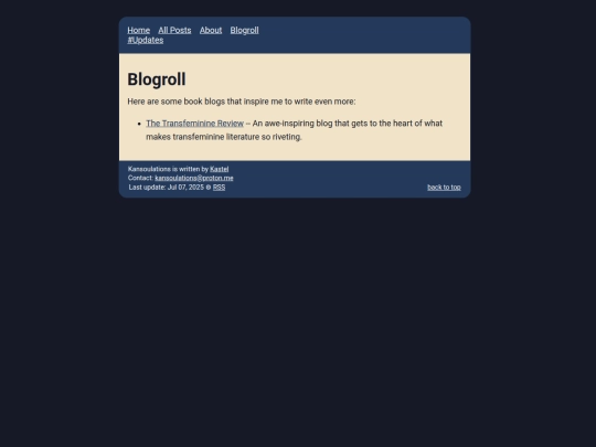 kansoulations/info/blogroll screenshot