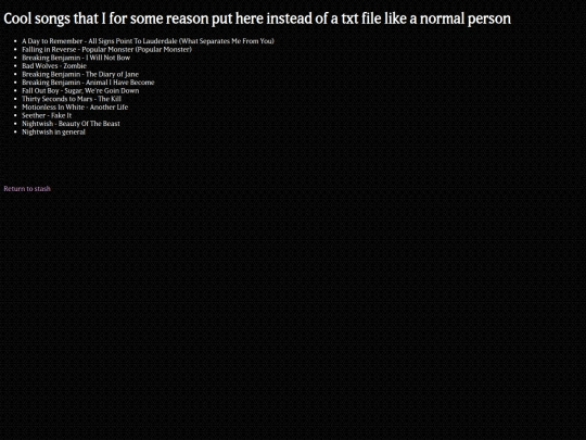 html/stash/songs screenshot