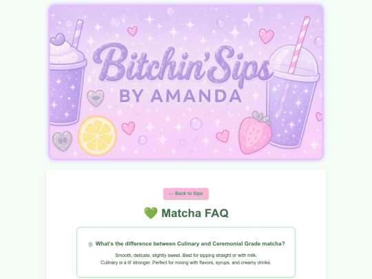 sips/matchaFAQ screenshot