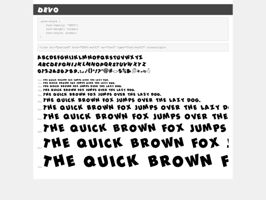 font/demo screenshot
