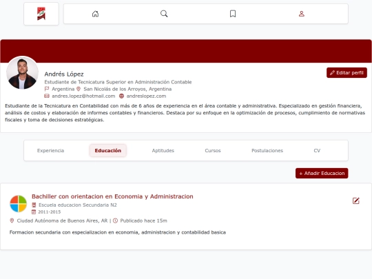 bolsa de trabajo/educacion screenshot