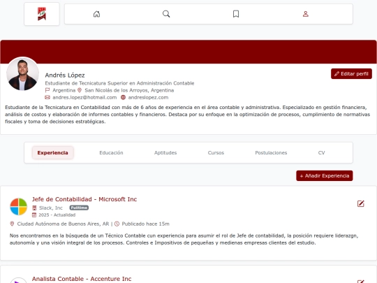bolsa de trabajo/miperfil screenshot