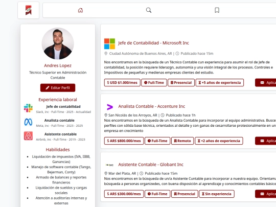 bolsa de trabajo/princ screenshot