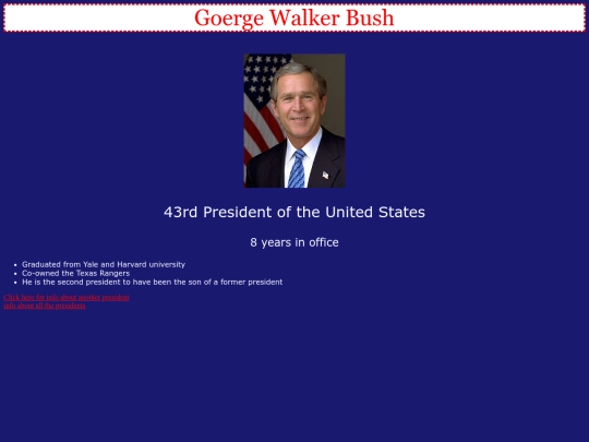 presidentprofileminiproject screenshot