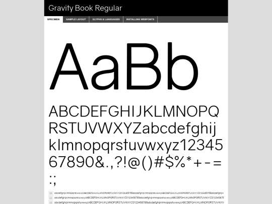 font/gravity-book-demo screenshot