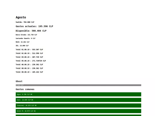 finance/agosto screenshot