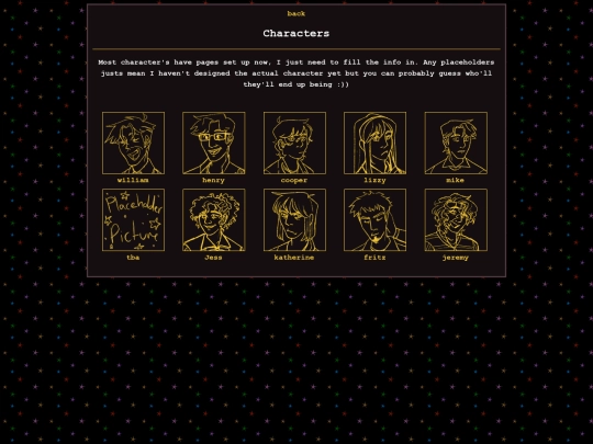 Characters screenshot