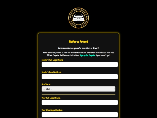 Customer/Referral screenshot