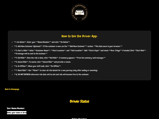 Driver/online-offline screenshot